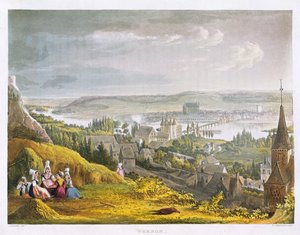 ヴァーノン、「セーヌ川の眺め」より、トーマスサザーランド（b.1785）、R。アッカーマン（1764-1834）1821年発行 作： John Gendall